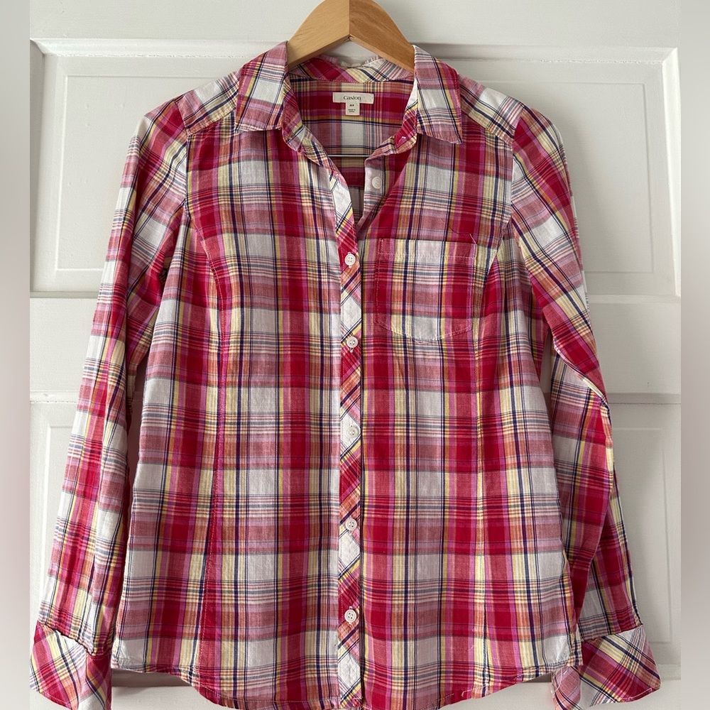 Caslon plaid button up shirt